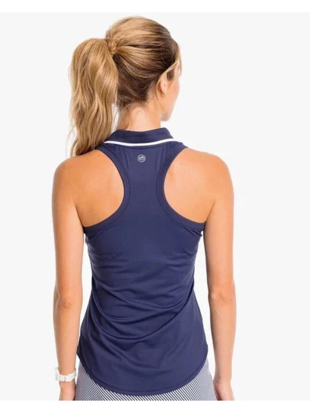 Southern Tide Women's 1/4 Zip Kristy Performance Tank - Nautical Navy - Large